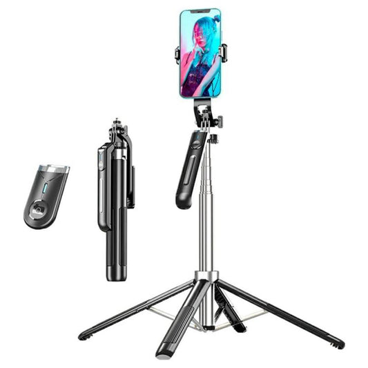 P190 Portable Retractable Four-Legged Stand Phone Stand Selfie Stick with Bluetooth Remote Control, P190