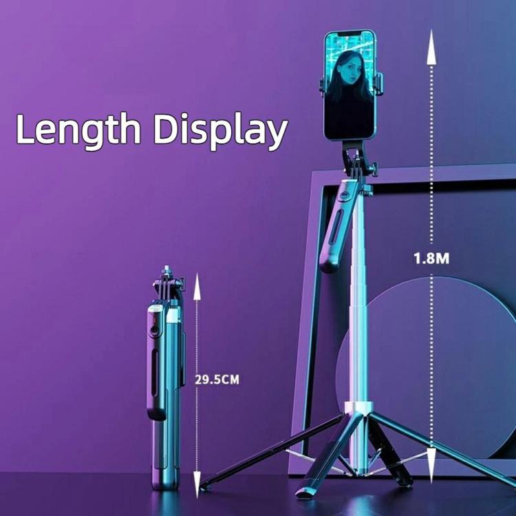 P190 Portable Retractable Four-Legged Stand Phone Stand Selfie Stick with Bluetooth Remote Control, P190