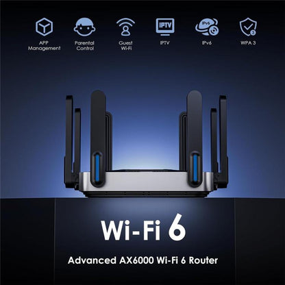 WAVLINK WN592AX6 2.5G Multi Gig Port Quad Core CPU AX6000 Dual Band WiFi 6 Router, US Plug, EU Plug, UK Plug, AU Plug