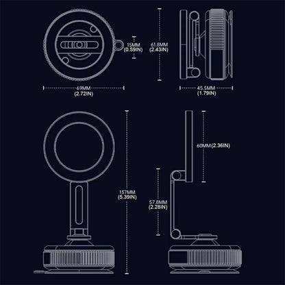 X54 Dashboard Windshield Suction Cup Mount Foldable Navigation Stand Magnetic Car Phone Holder, X54