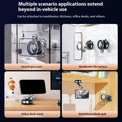 X53 Vacuum Suction Cup 360 Rotation Foldable Cellphone Bracket Magnetic Car Dashboard Phone Holder, X53