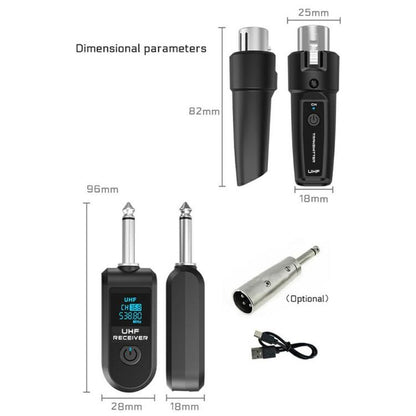 K1 For Handheld Dynamic Mic Wired to Wireless Microphone Converter, 2 Transmitter + 1 Receiver, 2 Transmitter + 1 Receiver