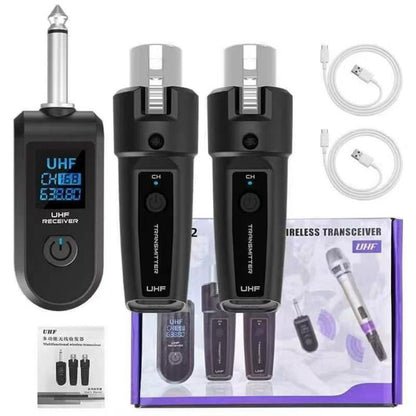 K1 For Handheld Dynamic Mic Wired to Wireless Microphone Converter, 2 Transmitter + 1 Receiver, 2 Transmitter + 1 Receiver