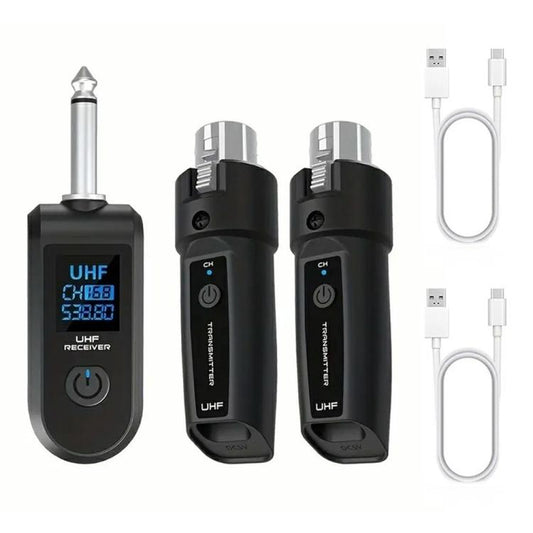 K1 For Handheld Dynamic Mic Wired to Wireless Microphone Converter, 2 Transmitter + 1 Receiver, 2 Transmitter + 1 Receiver
