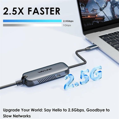 WAVLINK NWU330GD Support 95W PD Output USB-C to RJ45 2.5Gbps Network Converter, NWU330GD