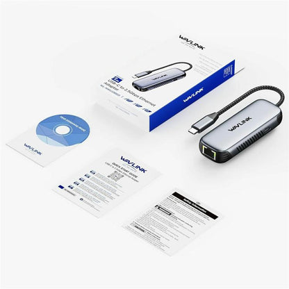 WAVLINK NWU330GD Support 95W PD Output USB-C to RJ45 2.5Gbps Network Converter, NWU330GD