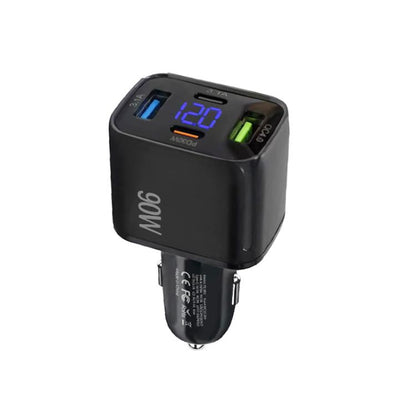 QC4.0 30W + PD3.0 30W LED Digital Display Car Charger, TE-S01