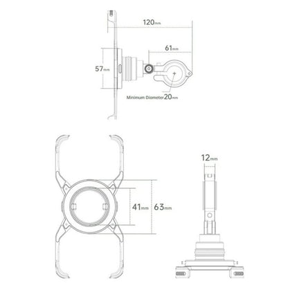 For iPhone 16 Series Z10 Anti Shake Cycling Bracket Motorcycle Mount Magnetic Phone Holder