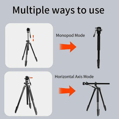 JMARY KS355+HG60 360 Degree Panoramic Ball Head DSLR Camera 2-in-1 Monopod Tripod