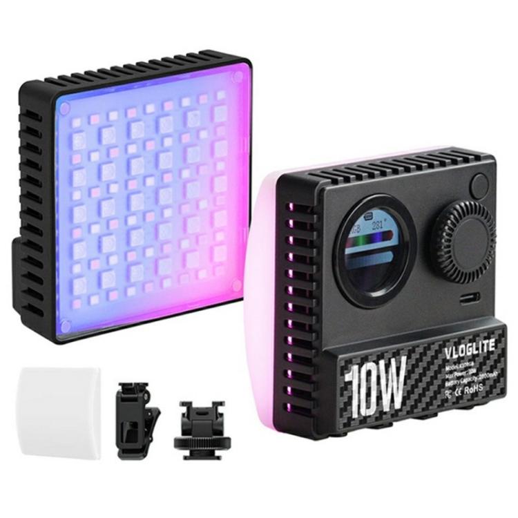 VLOGLITE K10RGB Ultra Thin Pocket Size RGB LED Camera Light Photography Videography Selfie Light, K10RGB