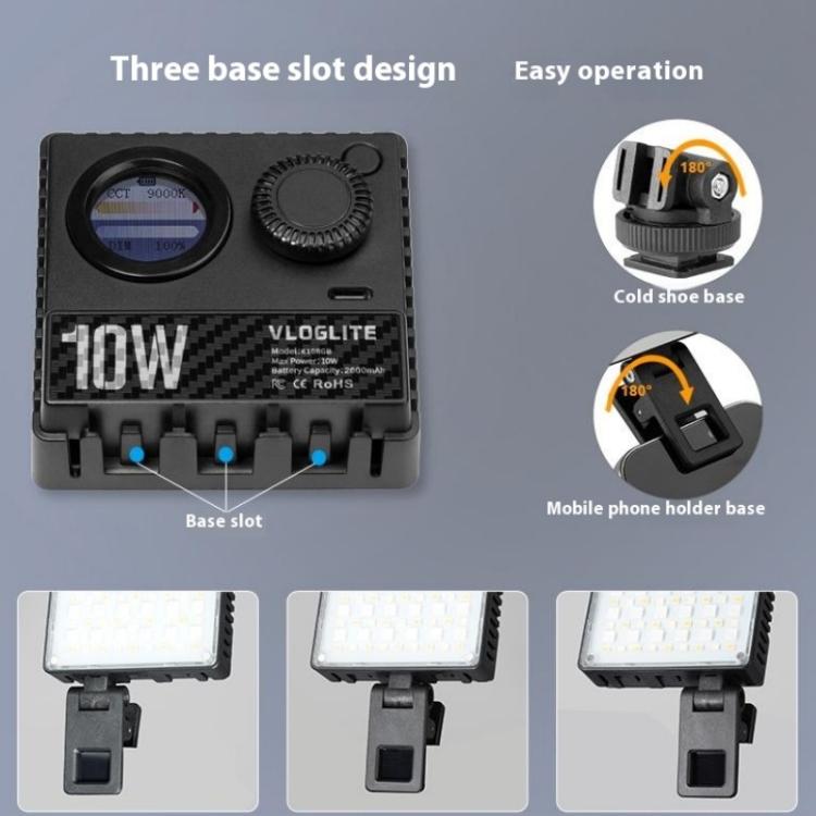 VLOGLITE K10RGB Ultra Thin Pocket Size RGB LED Camera Light Photography Videography Selfie Light, K10RGB