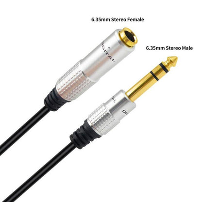 JUNSUNMAY 6.35mm 1/4 inch Male to Female Stereo Headphone Guitar Extension Cable Cord, 0.3m, 1.8m, 3m, 5m, 10m