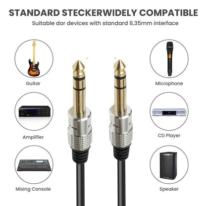 JUNSUNMAY 6.35mm 1/4 inch Male to Male Stereo Headphone Guitar Extension Cable Cord, 0.3m, 1.8m, 3m, 5m, 10m