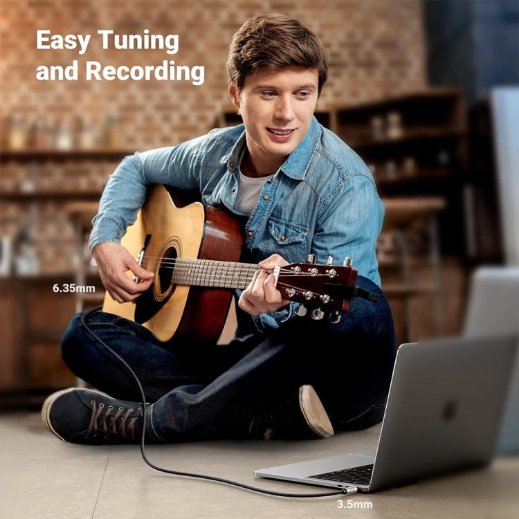 JUNSUNMAY 6.35mm Male to 3.5mm TRS Male Stereo Audio Cable Guitar Cord, 6.35mm Male to 3.5mm