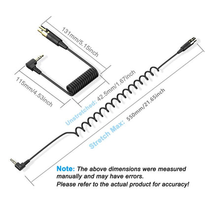 JUNSUNMAY 3.5mm Stereo Male to 4 Pin XLR Female Mixer Spring Extension Adapter Cable, Length: 0.5m, 3.5mm Stereo Male to 4 Pin XLR Female