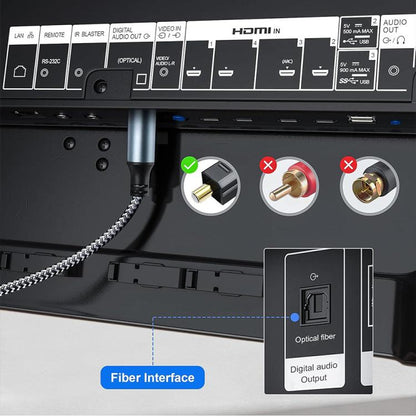 JUNSUNMAY Male USB Type-C to Male Toslink Optical Audio SPDIF Cable, 1.2m, 1.8m, 3m, 4.5m