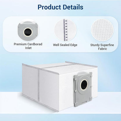 JUNSUNMAY 6pcs Sweeping Robot Non-woven Fabrics Dust Bag for Ecovacs Deebot T50 Pro / T50 Max / T50 Omni, Dust Bag
