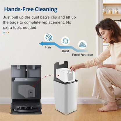 JUNSUNMAY 6pcs Sweeping Robot Non-woven Fabrics Dust Bag for Ecovacs Deebot T50 Pro / T50 Max / T50 Omni, Dust Bag
