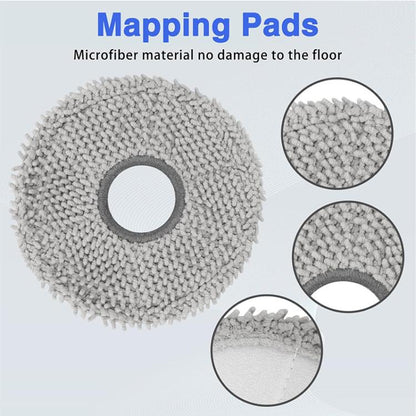 JUNSUNMAY 4pcs Washable Mop Pads Replacement for Ecovacs Deebot T50 Pro / T50 Max / T50 Omni