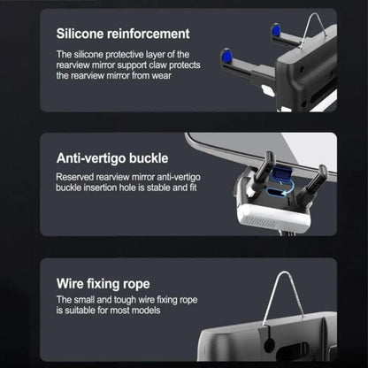 H256 360 Degree Rotation Cellphone Navigation Bracket Car Rearview Mirror Phone Holder, H256