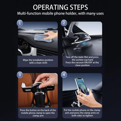 X253 Dashboard Suction Cup Holder Multifunctional 360 Degree Rotating Car Phone Mount, X253