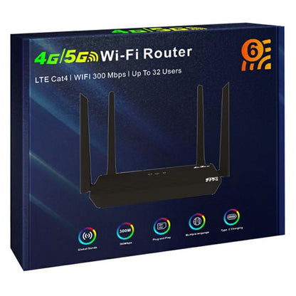 CP108 Home Office Internet Sharing Device WIFI 5G LTE 4G Router 300Mbps Wireless Hotspot, White, Black
