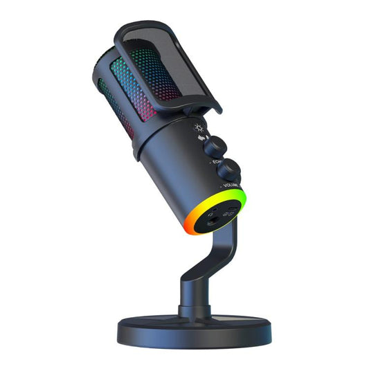 SU9 RGB Light USB-C / Type-C Desktop Recording Noise Reduction Microphone with Anti-spray Net, SU9