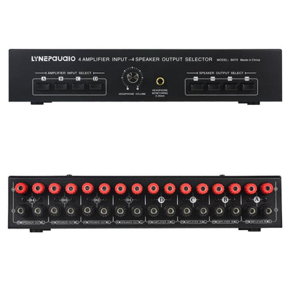 B075 4 Input 4 Ooutput Power Amplifier Speaker Selector Switcher,  300W Sound Quality Per Channel No Loss, B075