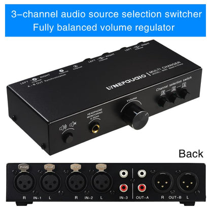 B082 3 Input 3 Output Audio Signal Selector Balanced Line Switcher, B082