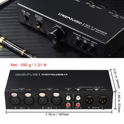 B082 3 Input 3 Output Audio Signal Selector Balanced Line Switcher, B082