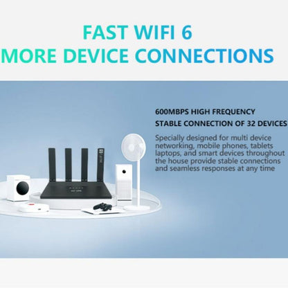 WR800 600Mbps High Speed 4G LTE WiFi Router 4 LAN Ports WiFi 6, US Plug, EU Plug