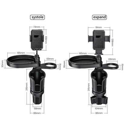 CP242 Universal 4 in 1 Car Phone Holder Cup Holder Tray Stand Car Cup Holder Expansion Tray, CP242