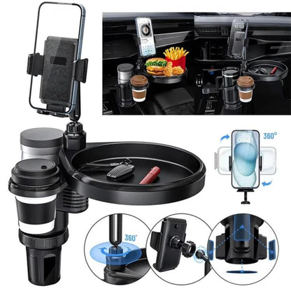 CP242 Universal 4 in 1 Car Phone Holder Cup Holder Tray Stand Car Cup Holder Expansion Tray, CP242