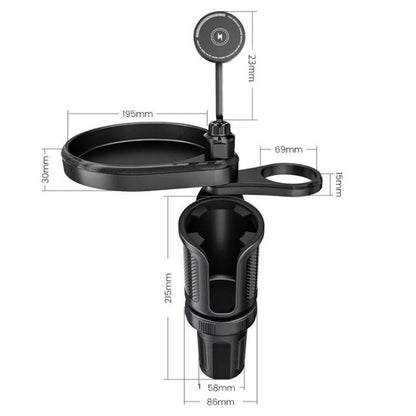 CP242F 15W Fast Charging Wireless Charger Car Cup Holder Magnetic Phone Navigation Stand, CP242F
