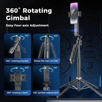 Q565 Anti Shake Extendable 4-Leg Stand Smartphone Facial Tracking Gimbal Selfie Stick