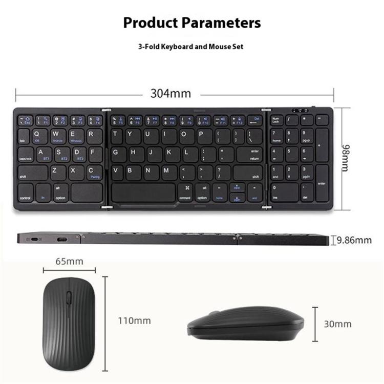 B089 Foldable Wireless Keyboard Mouse Set, B089