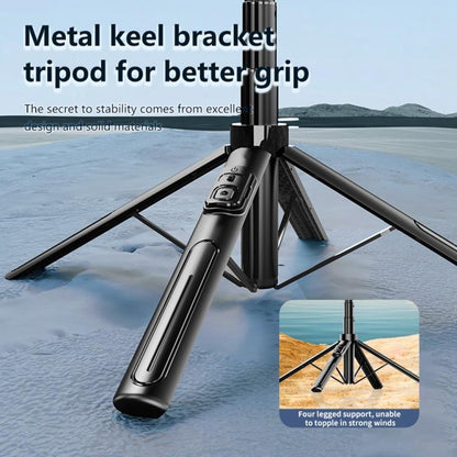 K27 Smartphone Extendable Live Streaming 4-Leg Stand Bluetooth Selfie Stick
