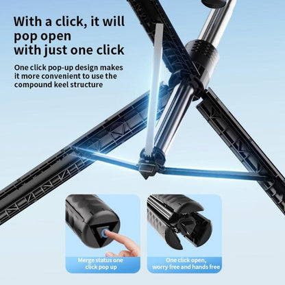 K50 1.9m Extendable Live Streaming Floor Stand Single Phone Clip Bluetooth Selfie Stick Tripod, K50 Single Phone Clip, Single Phone Clip