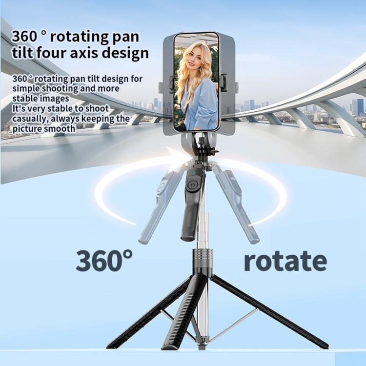 K50 1.9m Extendable Live Streaming Tripod Dual Phone Clip Bluetooth Selfie Stick, K50 Dual Phone Clip, Dual Phone Clip