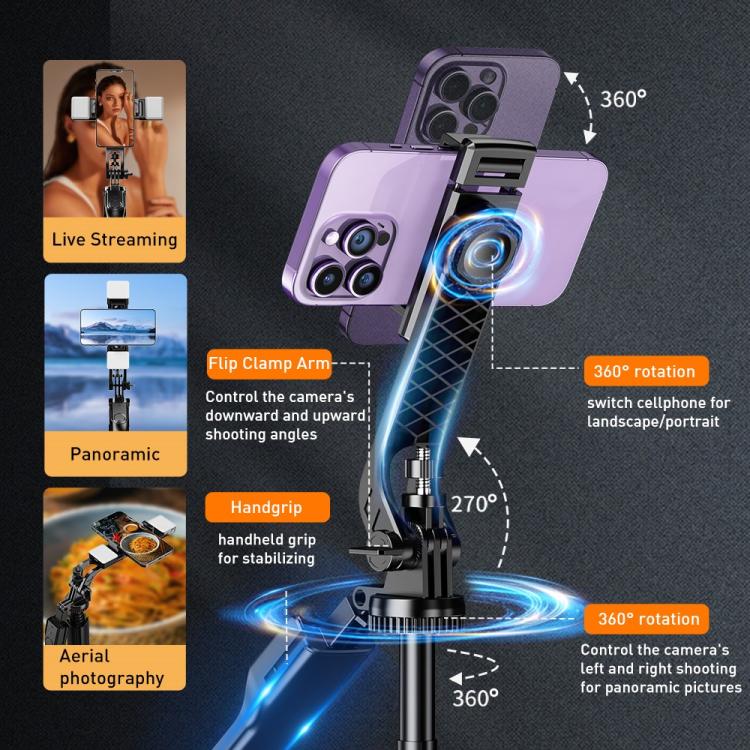 K31 Smartphone Remote Control Live Streaming Photography Stand Aluminum Alloy Selfie Stick Tripod, K31