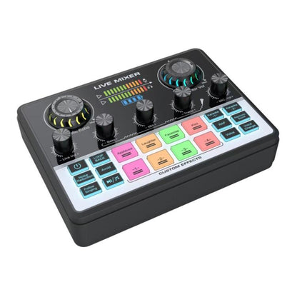 V9 Dual DSP Chip Noise Reduction Live Streaming Sound Card Audio Mixer, V9