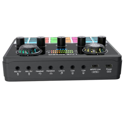 V9 Dual DSP Chip Noise Reduction Live Streaming Sound Card Audio Mixer, V9