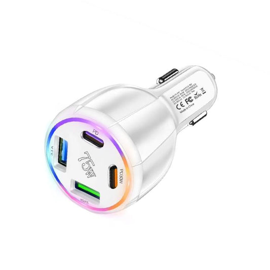 75W USB-C x 2 and USB x 2 Multi Port Car Charger, TE-P47