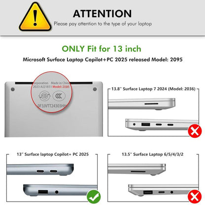 ENKAY Hat-Prince Crystal Protective Case Cover Clear Hard Shell, For Microsoft Surface Laptop 13 (2095), For Microsoft Surface Laptop 5/4/3 (1873/1953/1979), For Microsoft Surface Laptop 7 13.8 (2036), For Microsoft Surface Laptop 15 (2037)