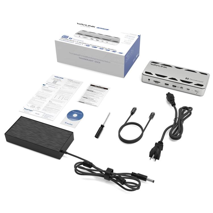WAVLINK UTD58 12 in 1 120Gbps 140W Thunderbolt 5 Docking Station, US Plug, EU Plug, UK Plug, AU Plug