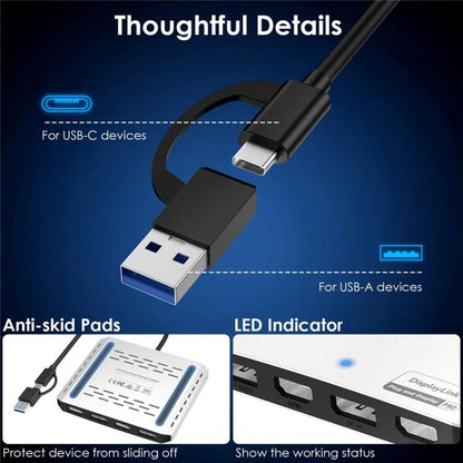 WAVLINK UG7501D 85W Upstream Charging 4 DP Converter 4K / 8K Display Adapter, UG7501D