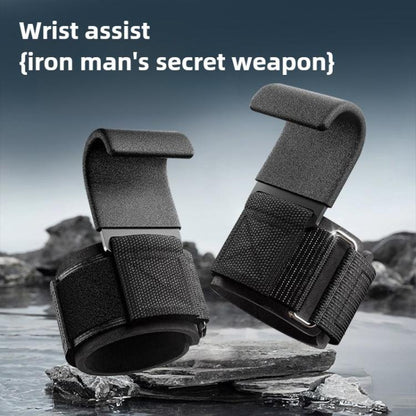 1 Pair Fitness Steel Plate Assist Hook Wristband