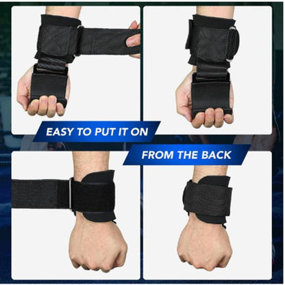 1 Pair Fitness Steel Plate Assist Hook Wristband