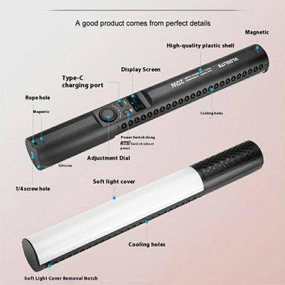 VLOGLITE B20RGB Magnetic LED Fill Light Handheld 20 Modes RGB Photography Light Stick, B20RGB