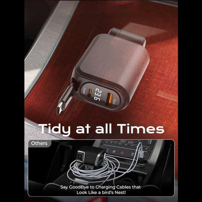 A25 QC3.0 / PD36W Fast Car Phone Charger with Cable, A25 (White), A25 (Black), A25 (Grey)